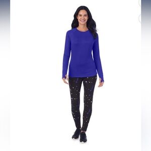 FOR KATTYSI - Purple Long Sleeve Top and Patterned Leggings Set